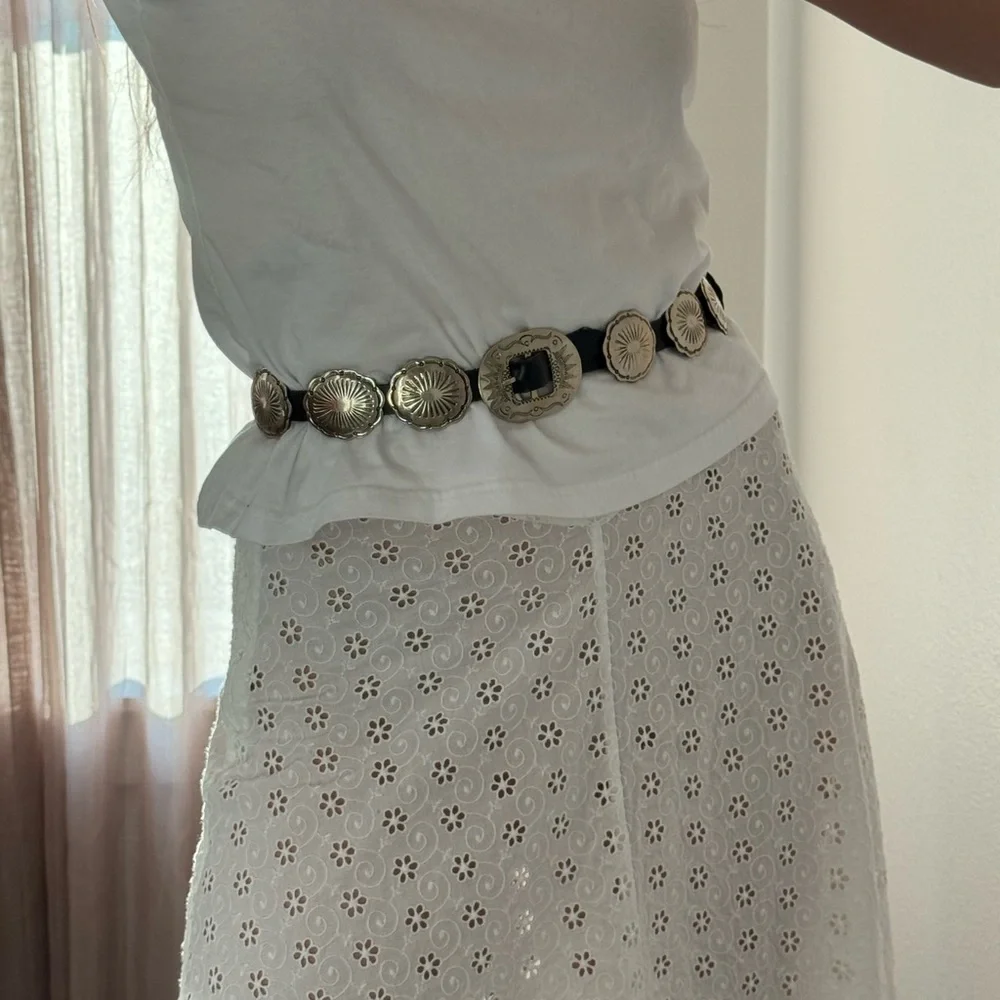 Vintage real 100% silver concho belt handmade in Mexico - Picture 2 of 4